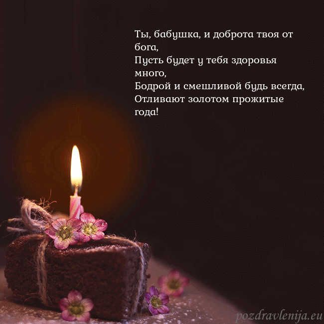 Анимированная открытка - торт с горящей свечкой