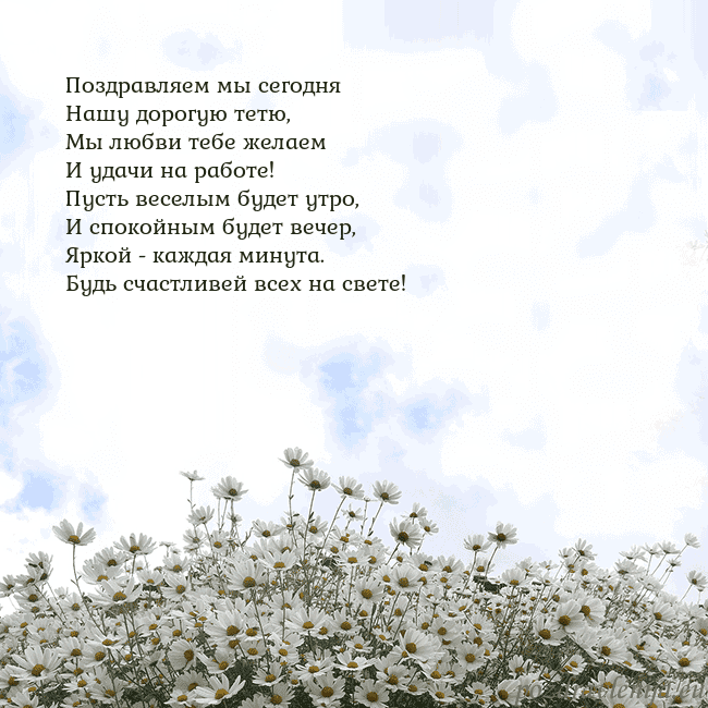 Открытка с ромашками