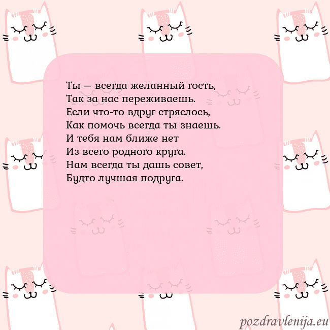 Розовая открытка с забавными кошками