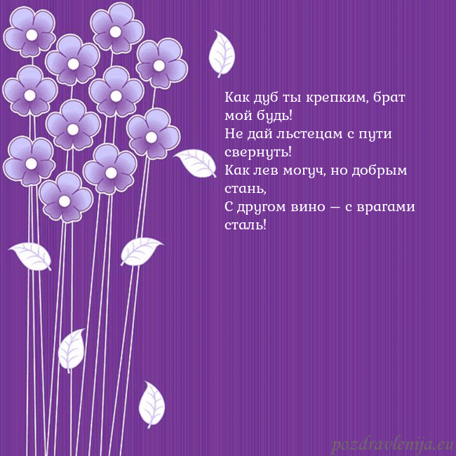Открытка с фиолетовыми цветами
