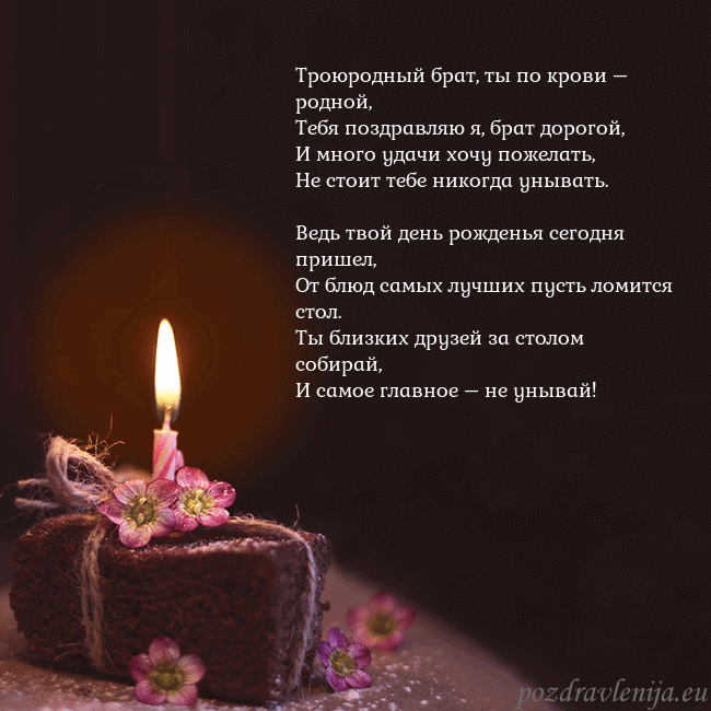 Анимированная открытка - торт с горящей свечкой