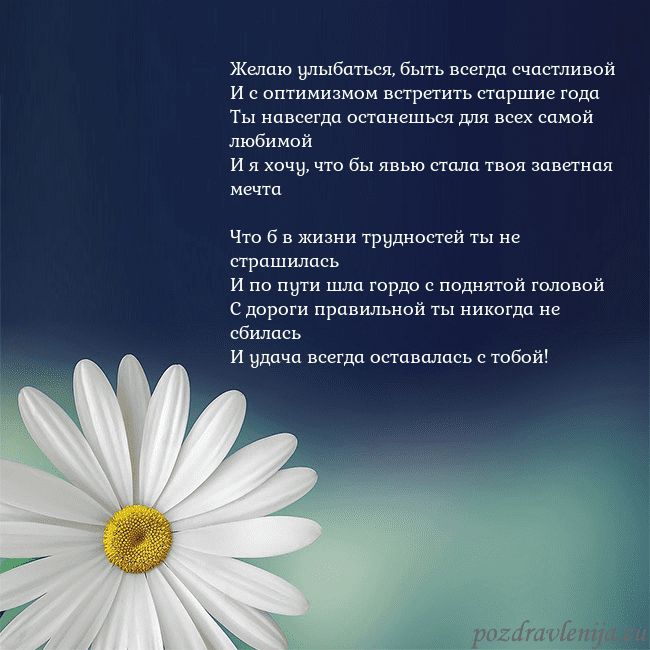 Открытка с большой ромашкой