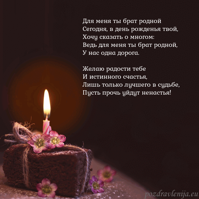 Анимированная открытка - торт с горящей свечкой