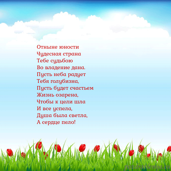 Открытка с тюльпанами