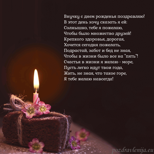 Анимированная открытка - торт с горящей свечкой