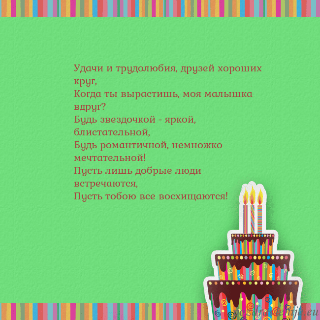 Открытка на день рождения с тортом и свечами