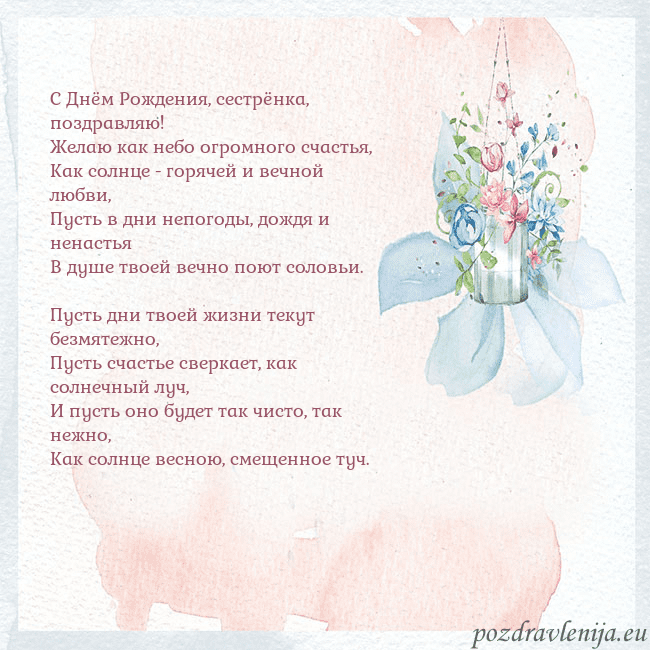 Акварельная открытка с цветами