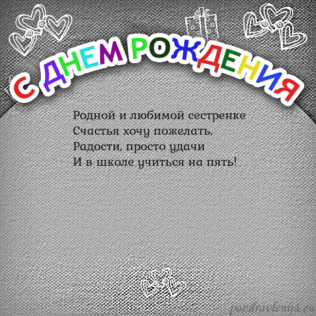 Открытка на день рождения с цветной надписью