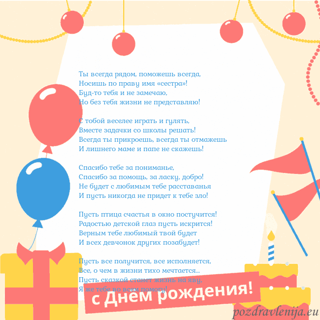 Анимированная открытка на день рождения с тортом Ты всегда рядом, поможешь всегда,
Носишь по праву Анимированная открытка на день рождения с тортом