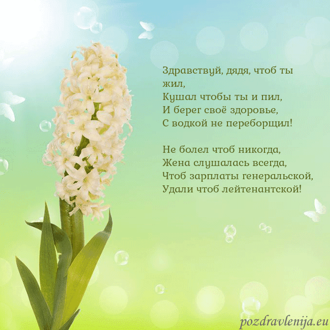 Открытка с гиацинтом