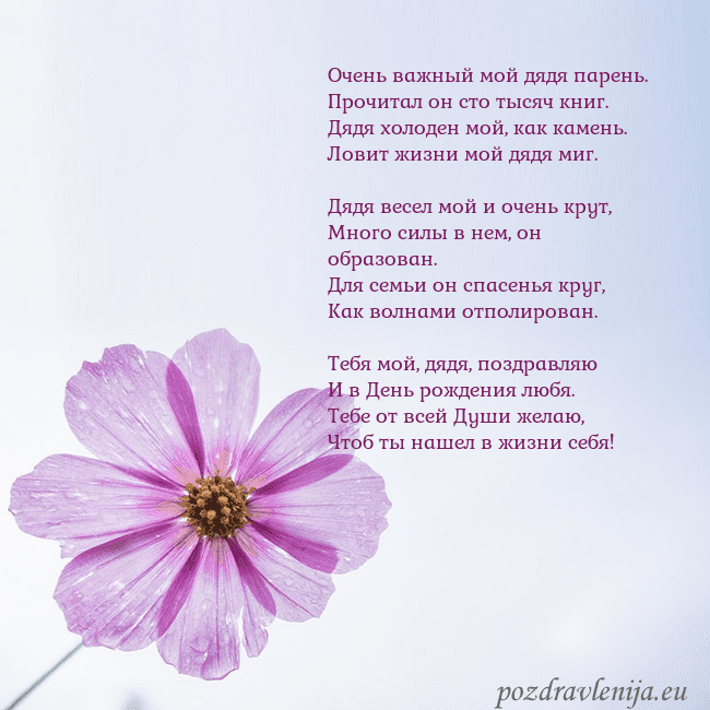 Электронная открытка с фиолетовым цветком