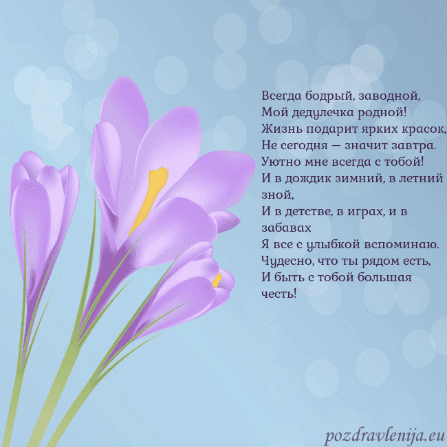 Открытка с крокусом