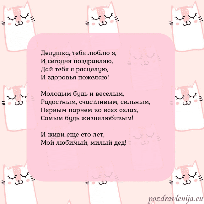 Розовая открытка с забавными кошками