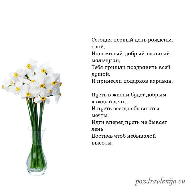 Открытка с нарциссами