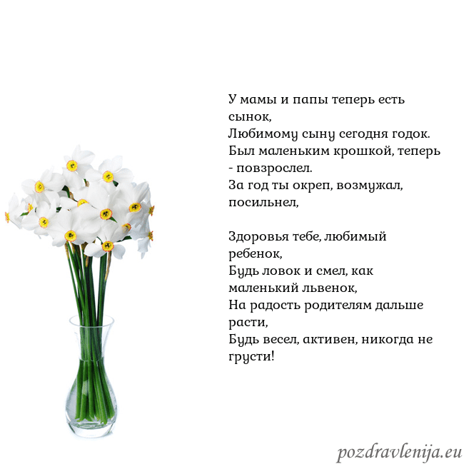 Открытка с нарциссами