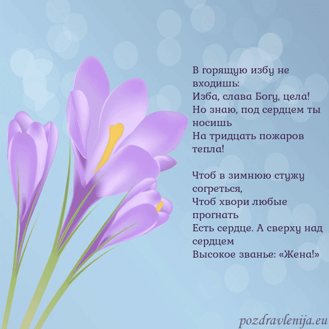 Открытка с крокусом