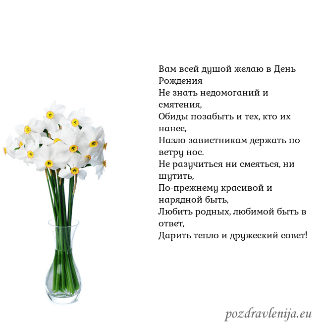 Открытка с нарциссами