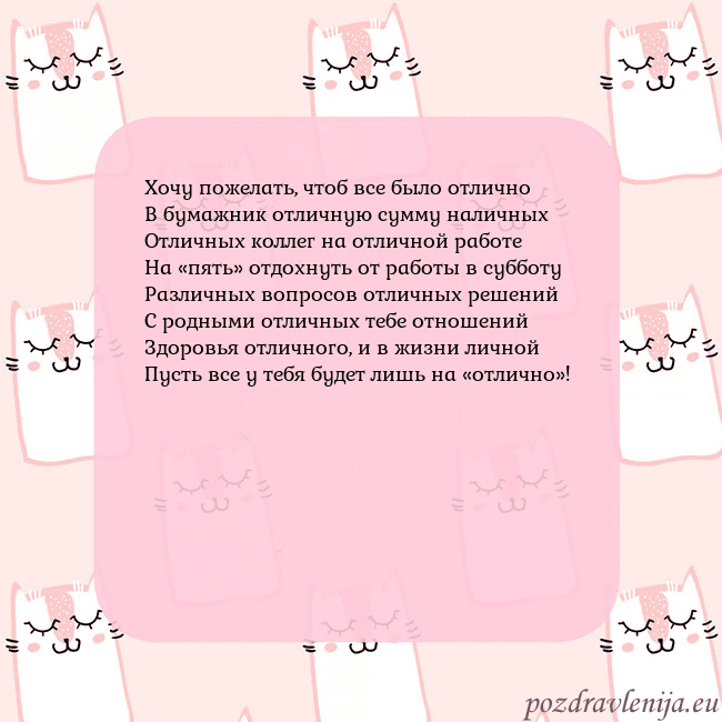 Розовая открытка с забавными кошками