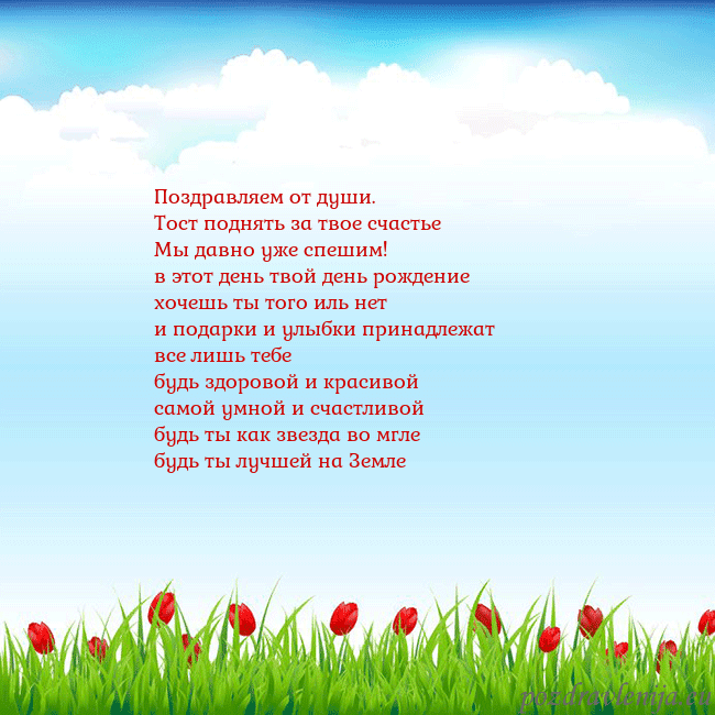 Открытка с тюльпанами