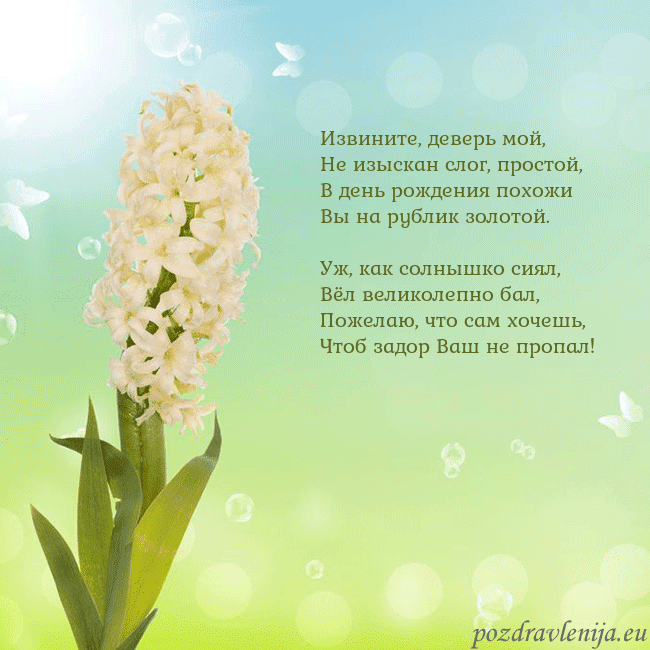 Открытка с гиацинтом