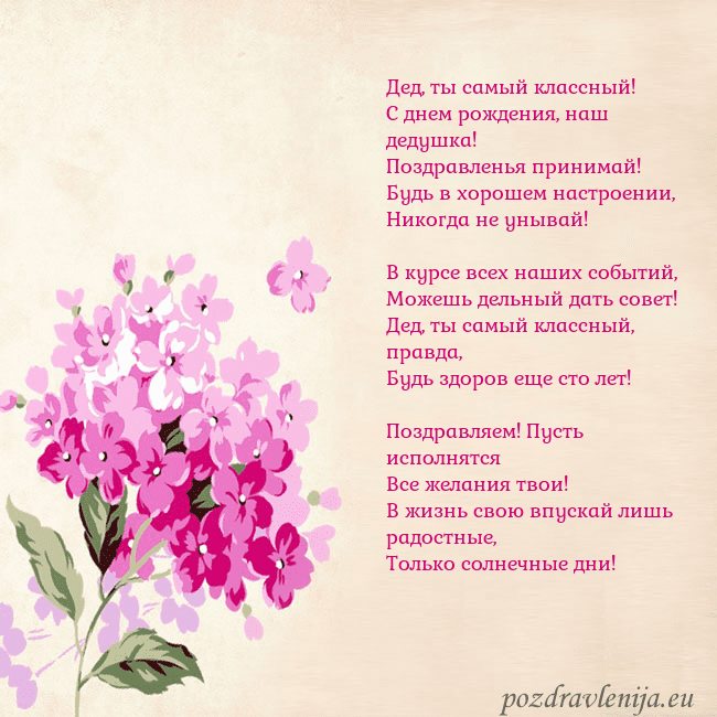 Открытка с гортензией