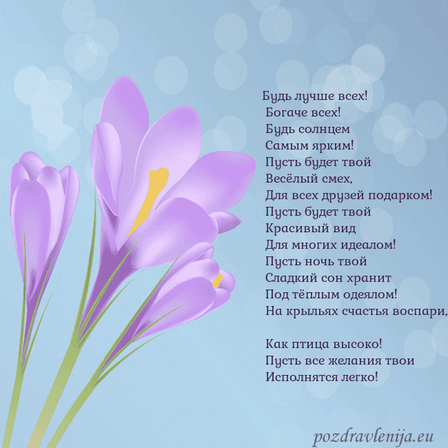 Открытка с крокусом