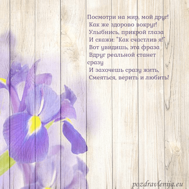 Открытка с ирисами