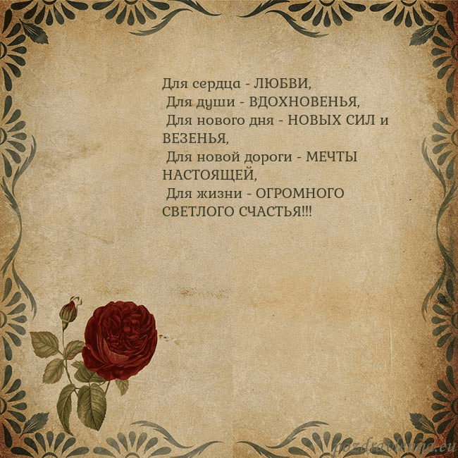 Открытка с винтажной розой