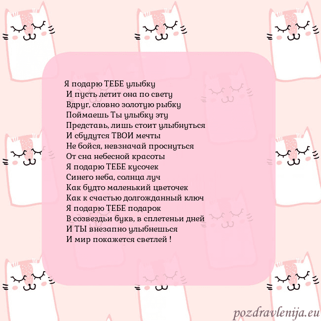 Розовая открытка с забавными кошками