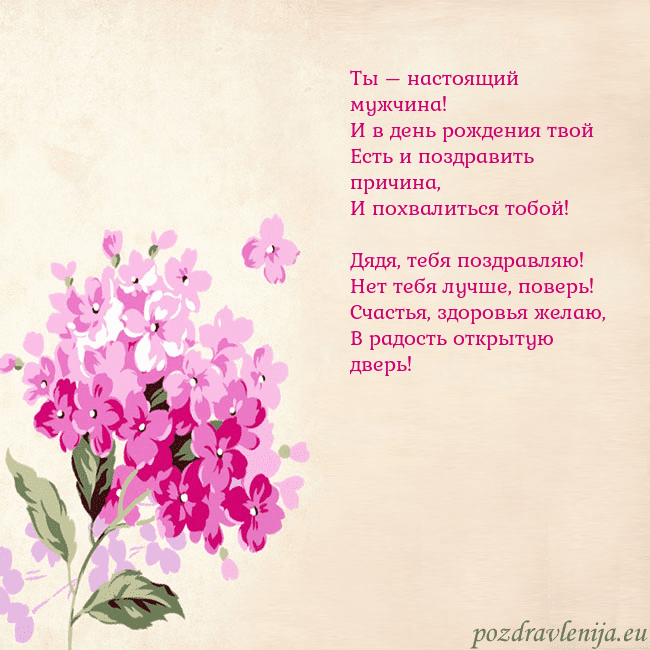 Открытка с гортензией