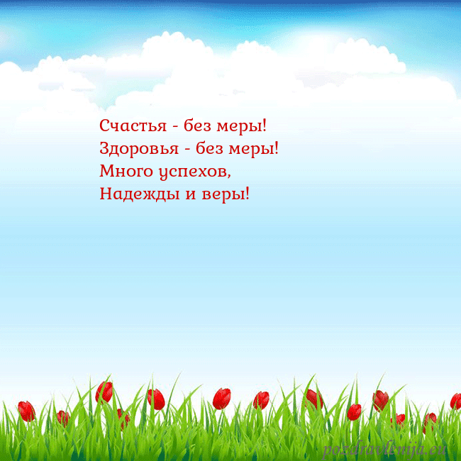 Открытка с тюльпанами