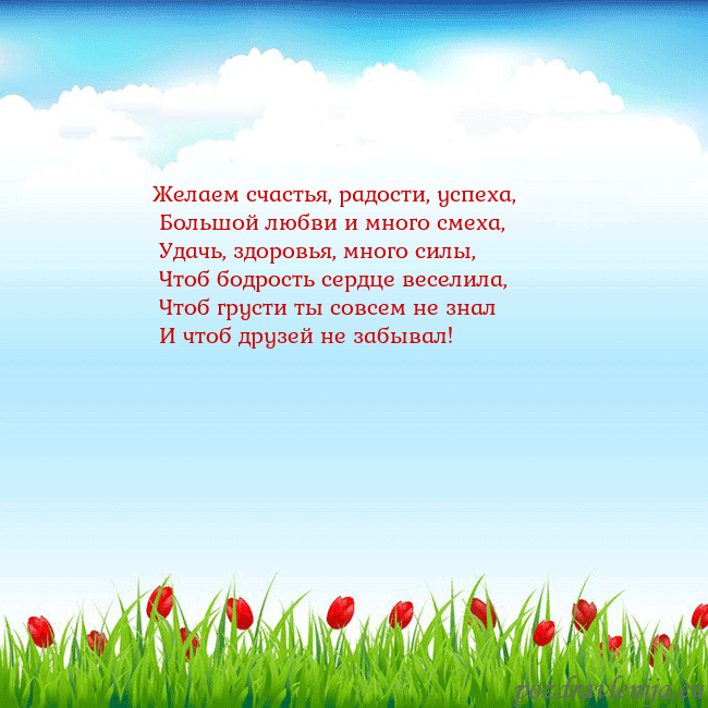 Открытка с тюльпанами