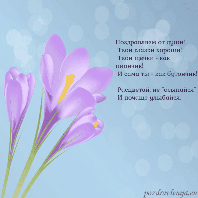 Открытка с крокусом