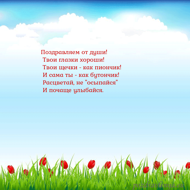 Открытка с тюльпанами