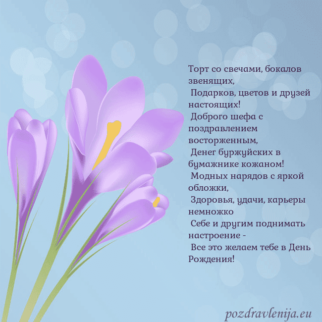 Открытка с крокусом