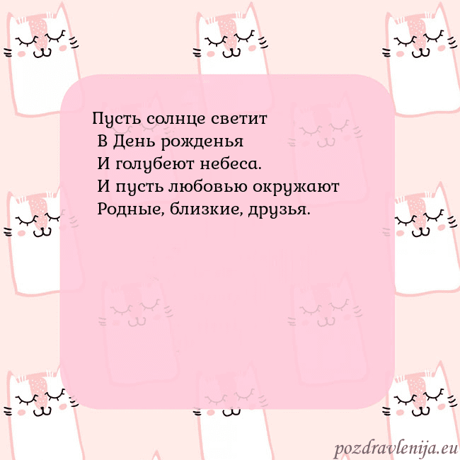 Розовая открытка с забавными кошками