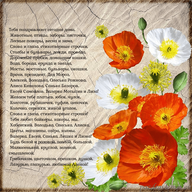 Открытка с маками Тебя поздравляют сегодня дома,
Животные, птицы, Открытка с маками
