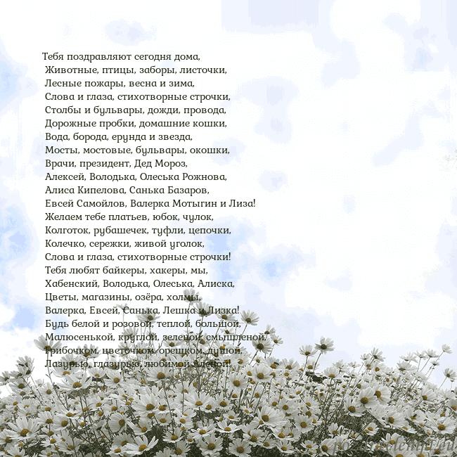 Открытка с ромашками