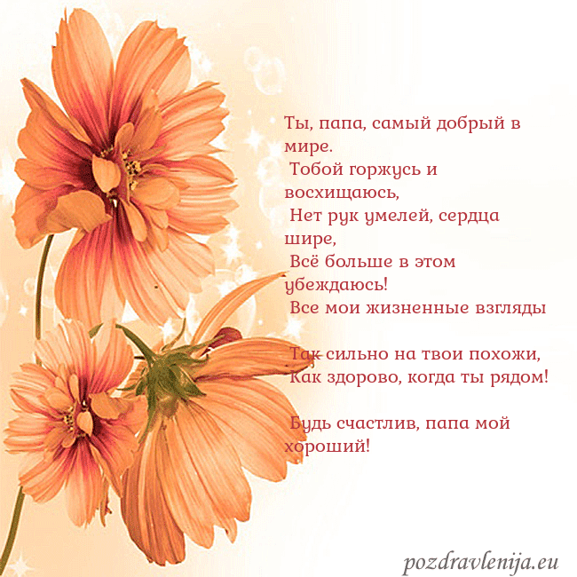 Открытка с оранжевыми цветами