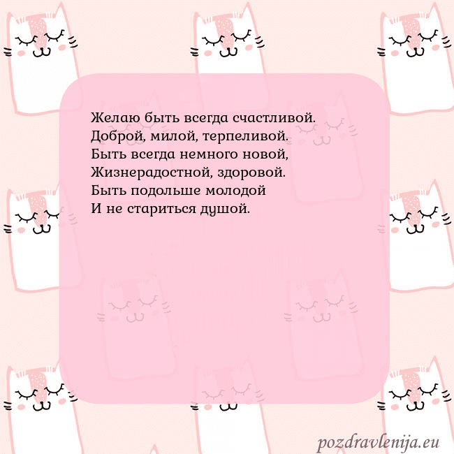 Розовая открытка с забавными кошками