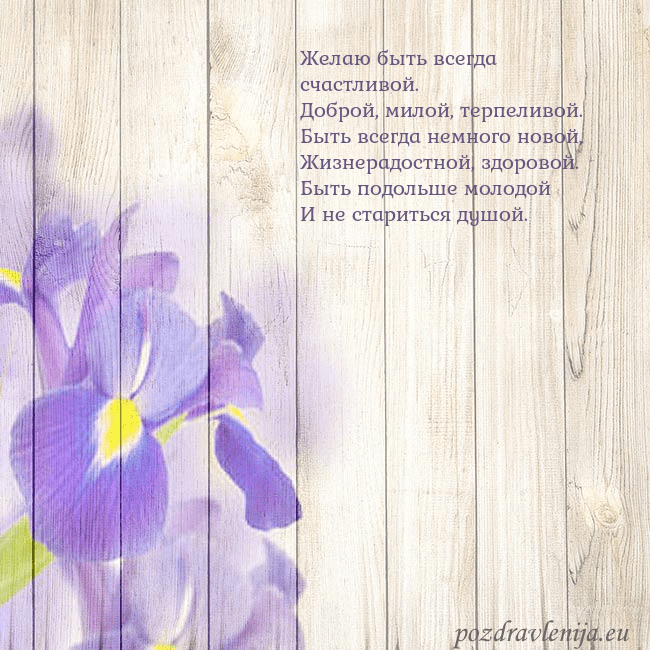 Открытка с ирисами