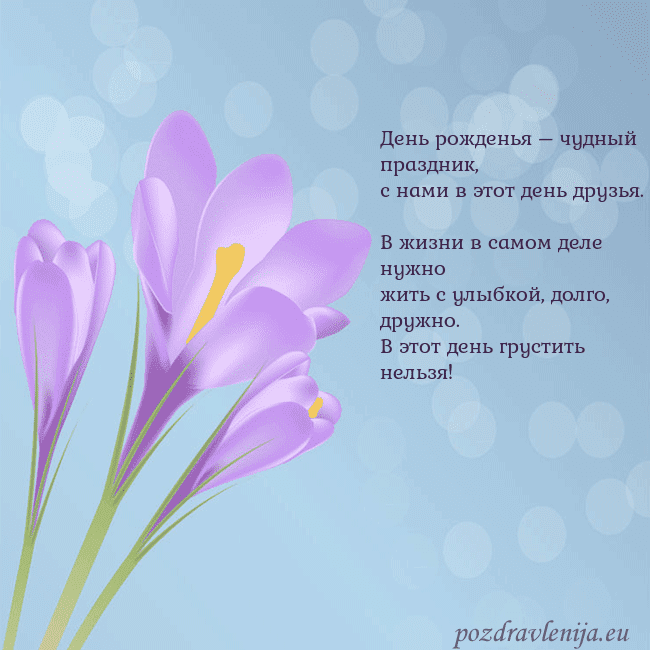 Открытка с крокусом