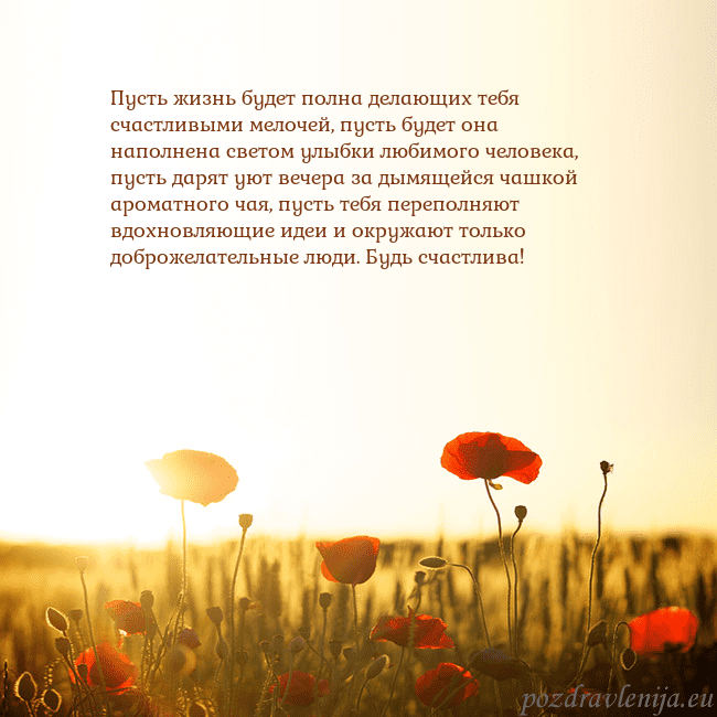 Электронная открытка с полем маков