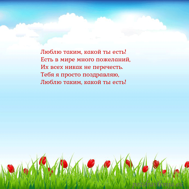 Открытка с тюльпанами