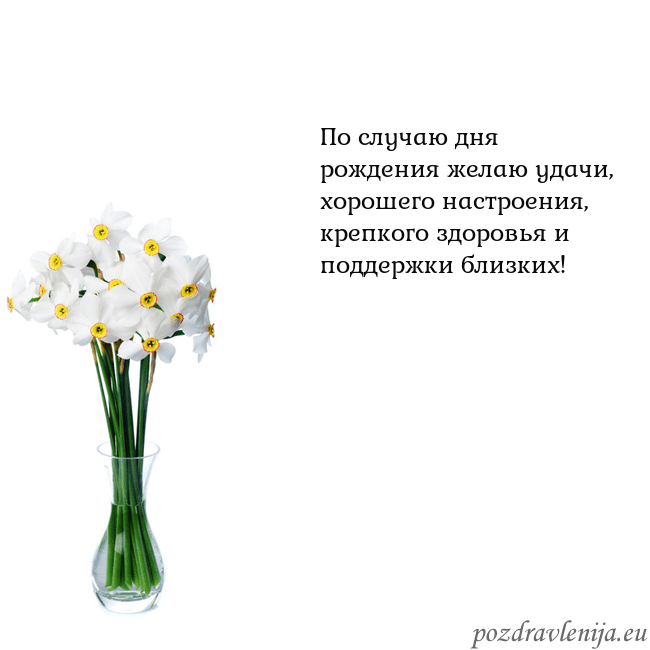 Открытка с нарциссами