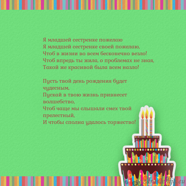 Открытка на день рождения с тортом и свечами