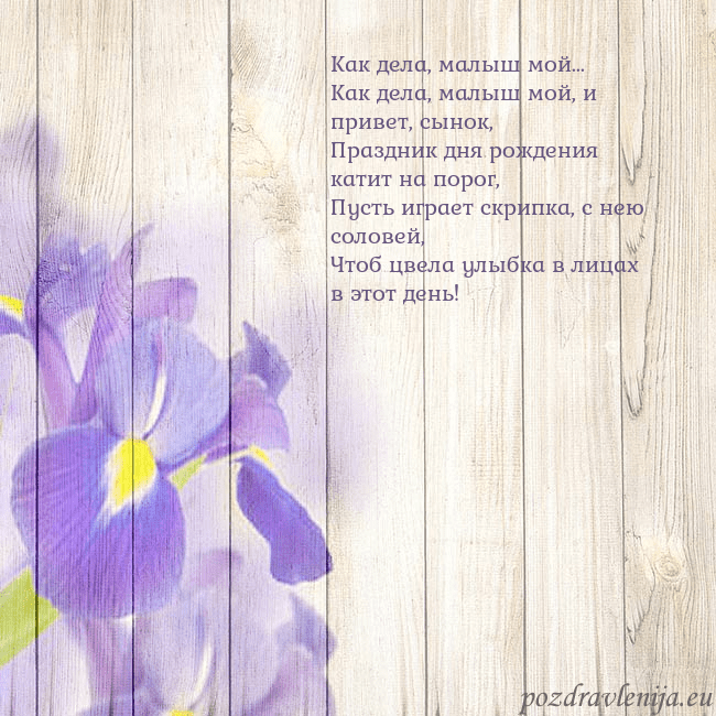 Открытка с ирисами