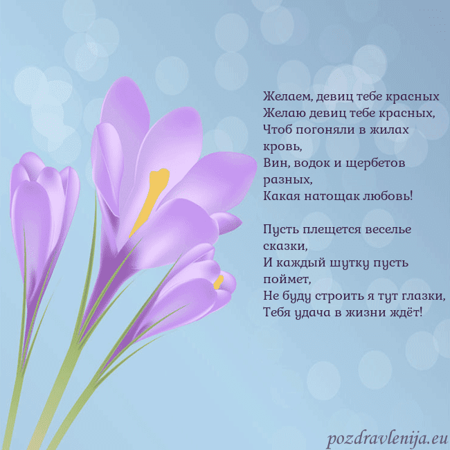 Открытка с крокусом