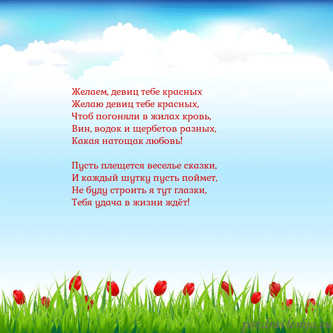 Открытка с тюльпанами