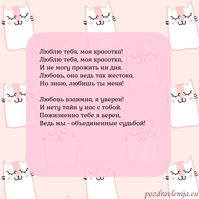 Розовая открытка с забавными кошками